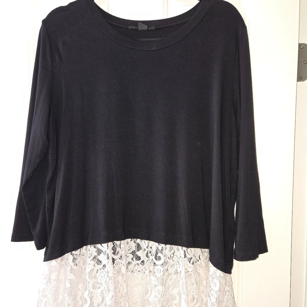 Karen Kane Sweater/Lace Top